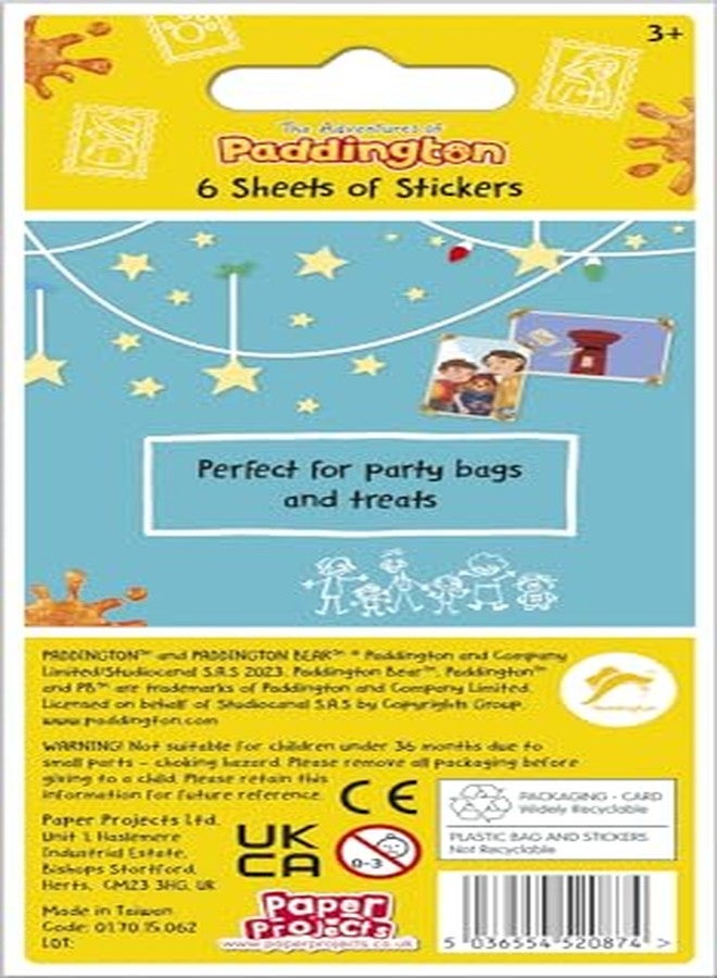 Paper Projects 01.70.15.062 Paddinton Bear Adventures of Paddington Sticker Pack (6 Sheets)| Official Licensed Product | Perfect as Party Bag or Stocking Fillers, Blue, 12.5cm x 7.5cm - Image 3
